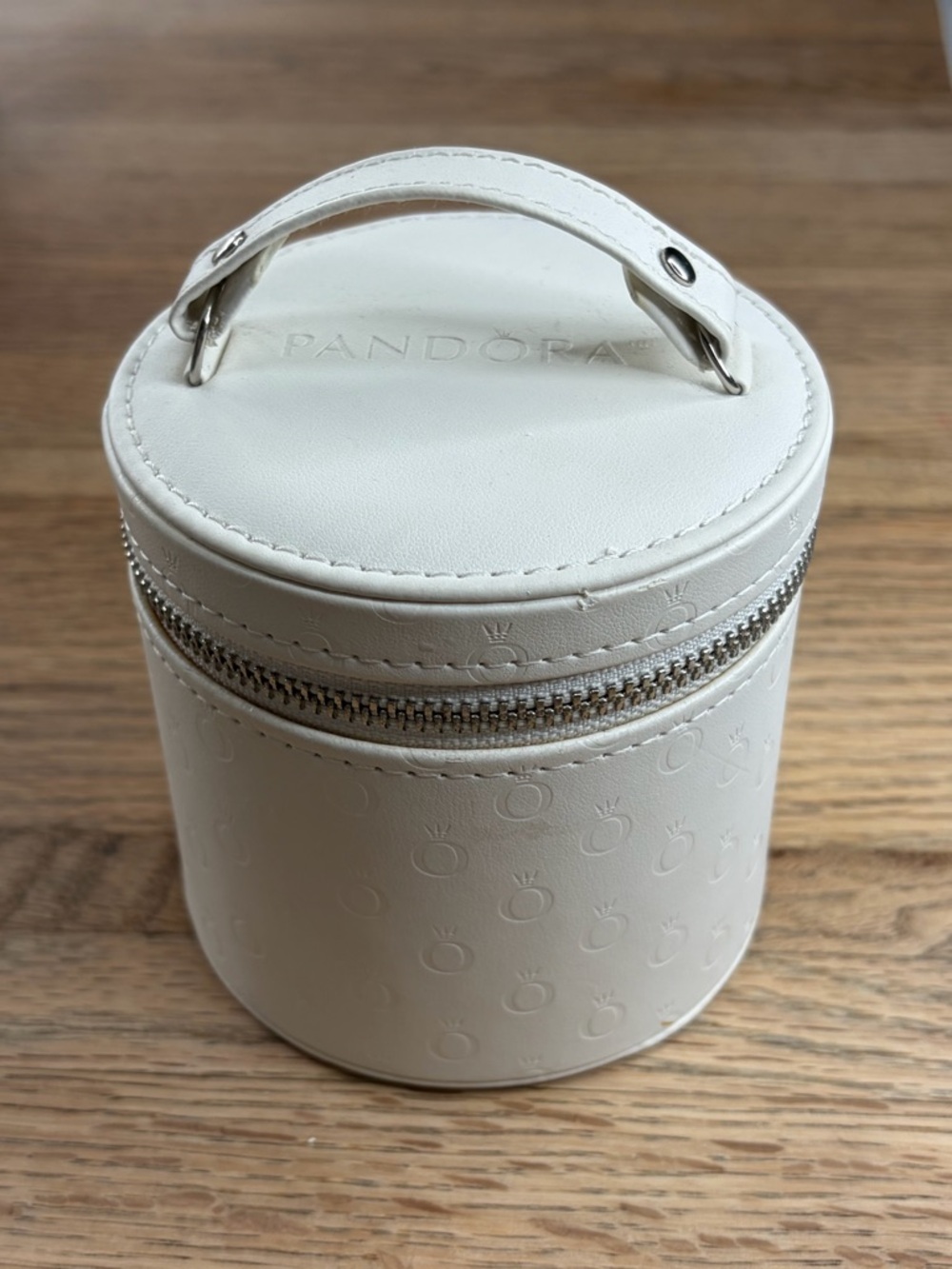 Pandora Cream Round Travel Jewelry Case